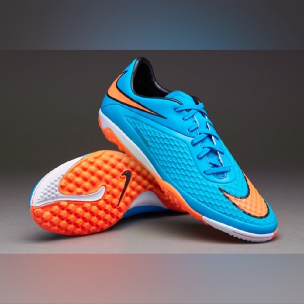 Nike Hypervenom Retired colorear Teal and Orange Soccer Clears Shoes  7 turf